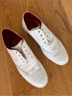 Tricker’s x Comme Des Garçons White Leather Brogues Shoes